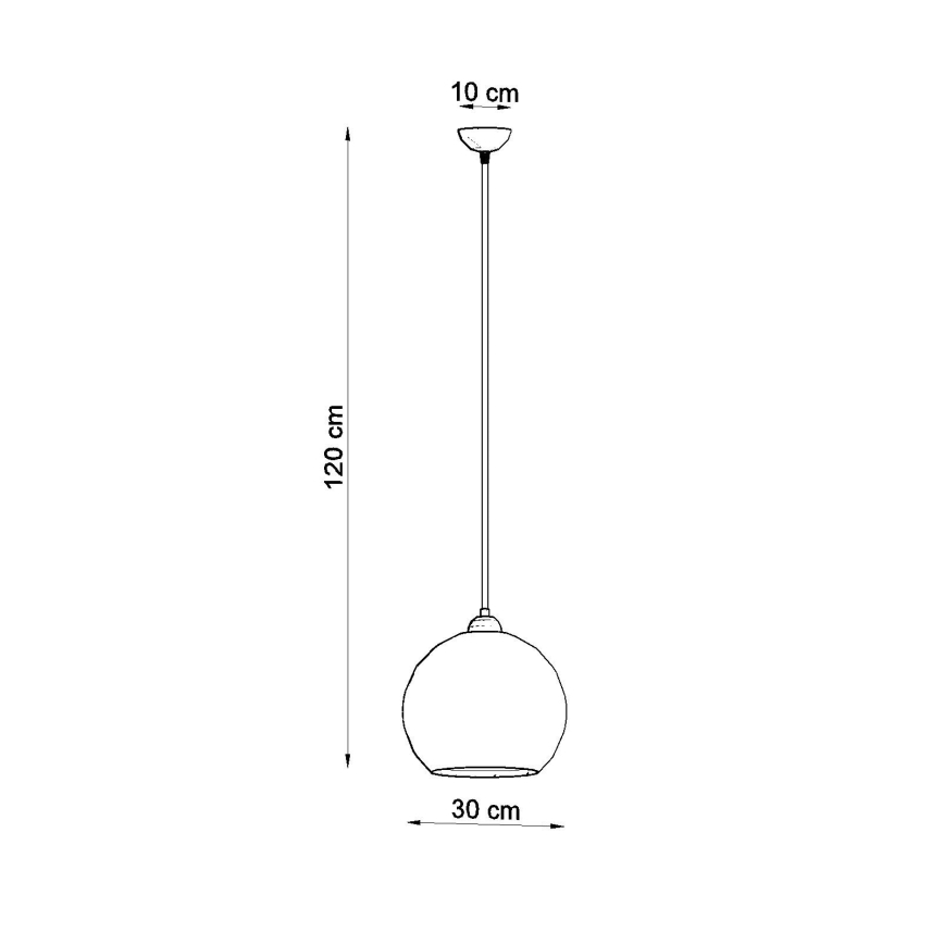 Ripplamp BALL, 1xE27/15W/230V, Ø30 cm, läbipaistev / läikiv kroom
