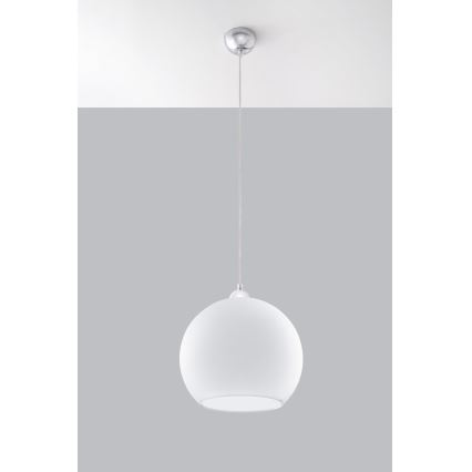 Ripplamp kaabliga BALL 1xE27/15W/230V, läbimõõt 30 cm, valge