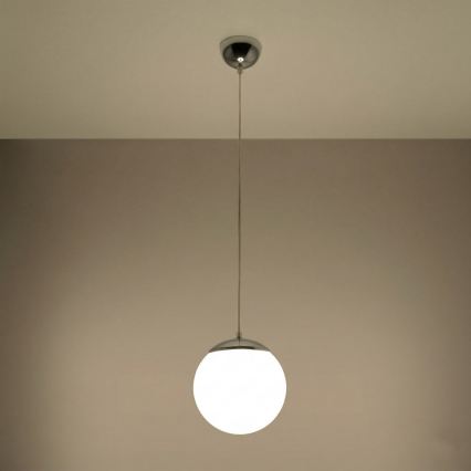 Ripatslamp kaabliga UGO 1xE27/15W/230V Ø 20 cm valge/läikiv kroom