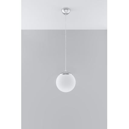 Ripatslamp kaabliga UGO 1xE27/15W/230V Ø 20 cm valge/läikiv kroom