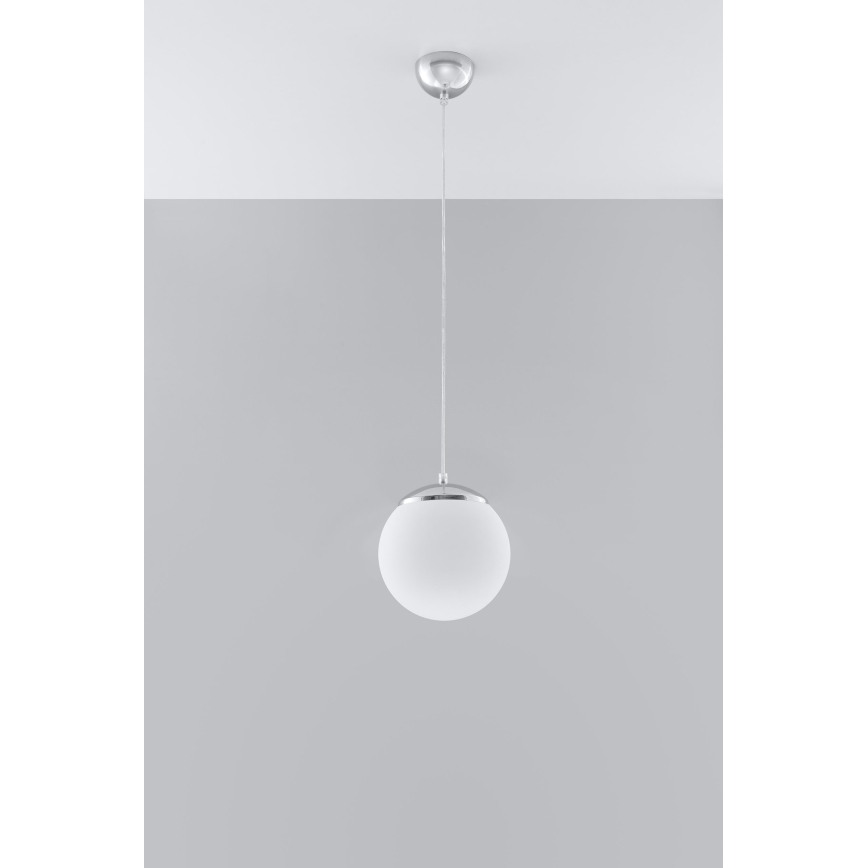 Ripatslamp kaabliga UGO 1xE27/15W/230V Ø 20 cm valge/läikiv kroom