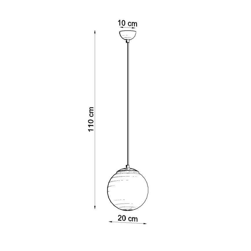 Ripatslamp kaabliga UGO 1xE27/15W/230V Ø 20 cm valge/läikiv kroom