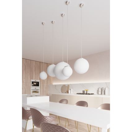 Rippvalgusti kaabliga UGO 1xE27/15W/230V, läbimõõt 30 cm, valge/läikiv kroom