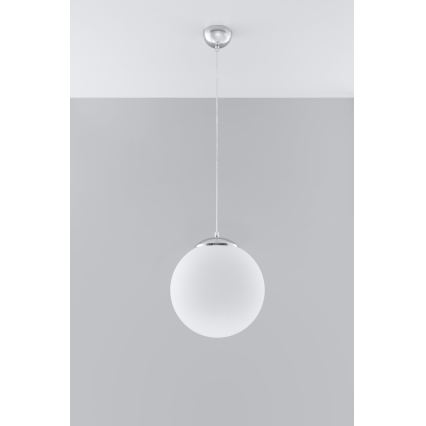 Rippvalgusti kaabliga UGO 1xE27/15W/230V, läbimõõt 30 cm, valge/läikiv kroom