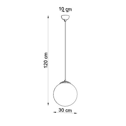 Rippvalgusti kaabliga UGO 1xE27/15W/230V, läbimõõt 30 cm, valge/läikiv kroom