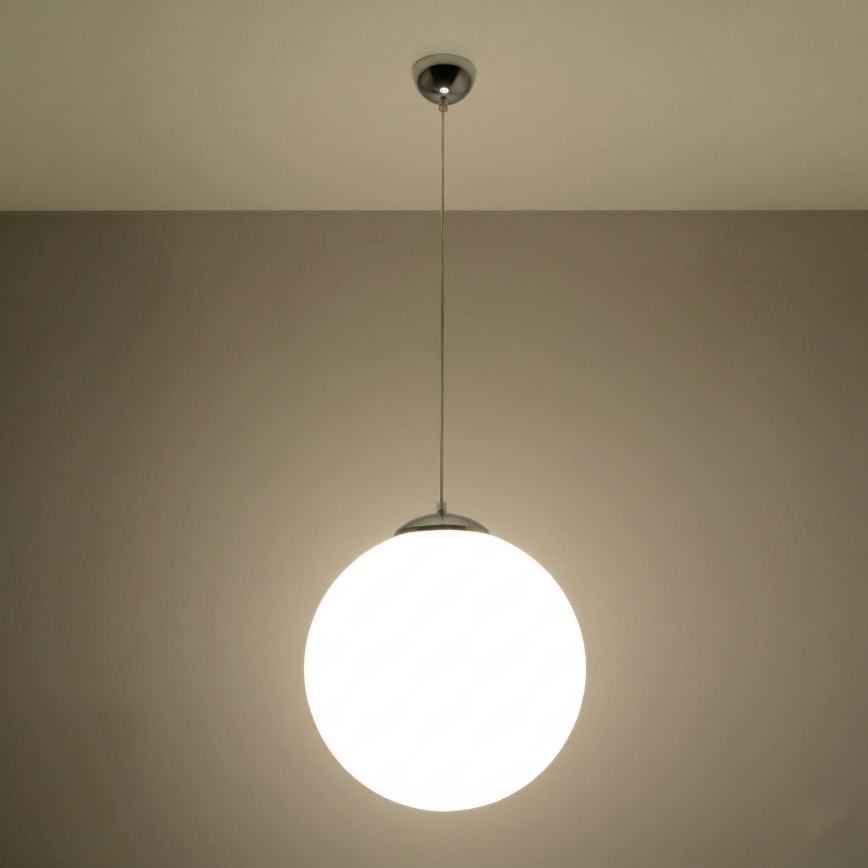 UGO ripplamp kaablil 1xE27/15W/230V Ø 40 cm valge/läikiv kroom