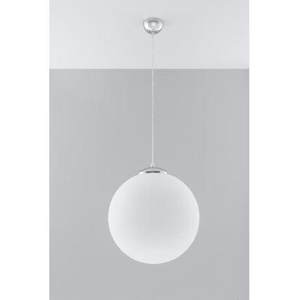 UGO ripplamp kaablil 1xE27/15W/230V Ø 40 cm valge/läikiv kroom