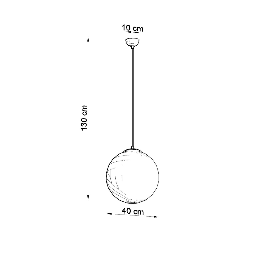 UGO ripplamp kaablil 1xE27/15W/230V Ø 40 cm valge/läikiv kroom