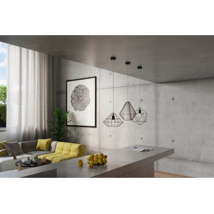 Sollux SL.0298 - Lühter DEMI 1xE27/60W/230V must/valge