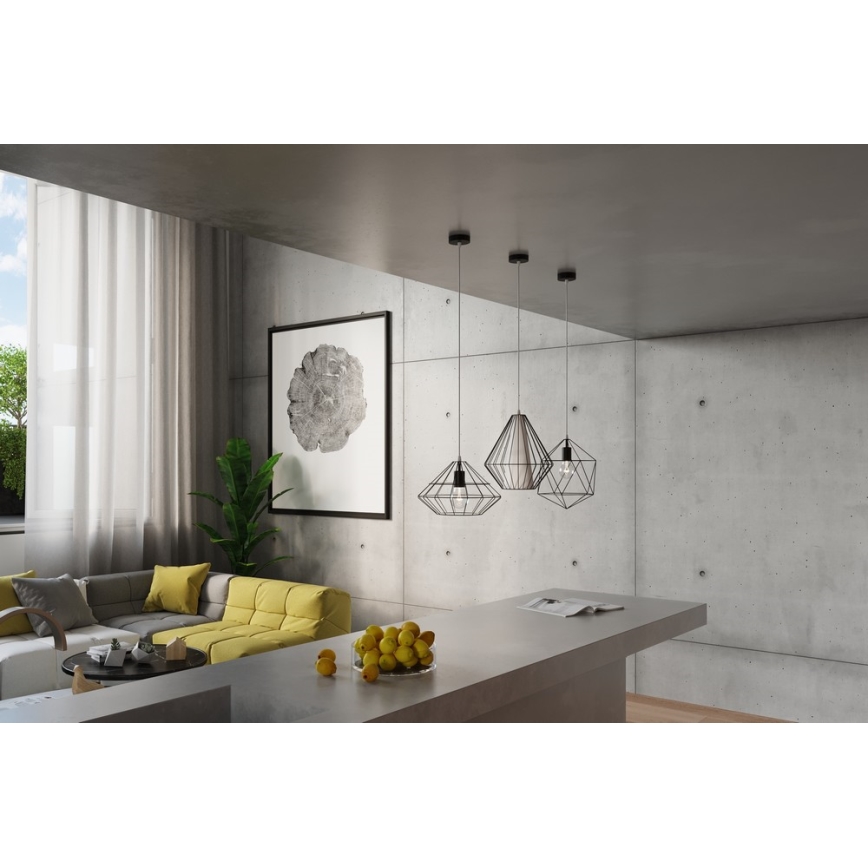 Sollux SL.0298 - Lühter DEMI 1xE27/60W/230V must/valge