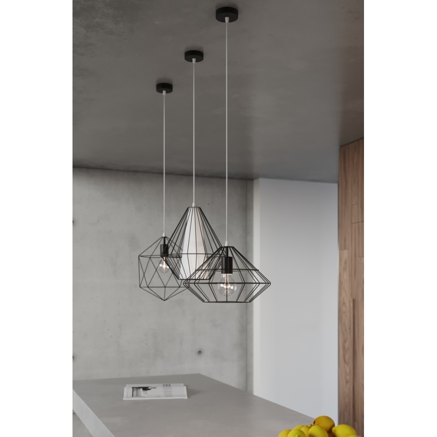 Sollux SL.0298 - Lühter DEMI 1xE27/60W/230V must/valge