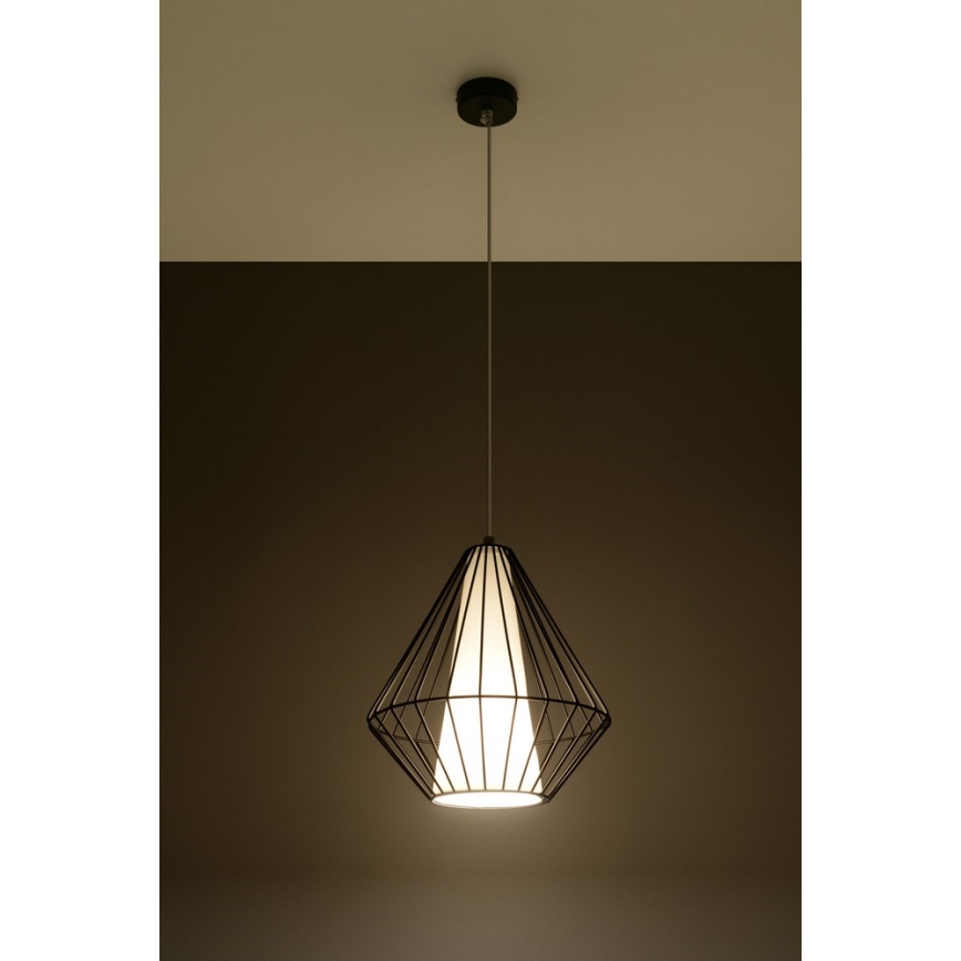 Sollux SL.0298 - Lühter DEMI 1xE27/60W/230V must/valge