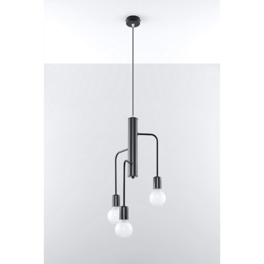 Sollux SL.0302 - Lühter DUOMO 3M 3xE27/60W/230V must
