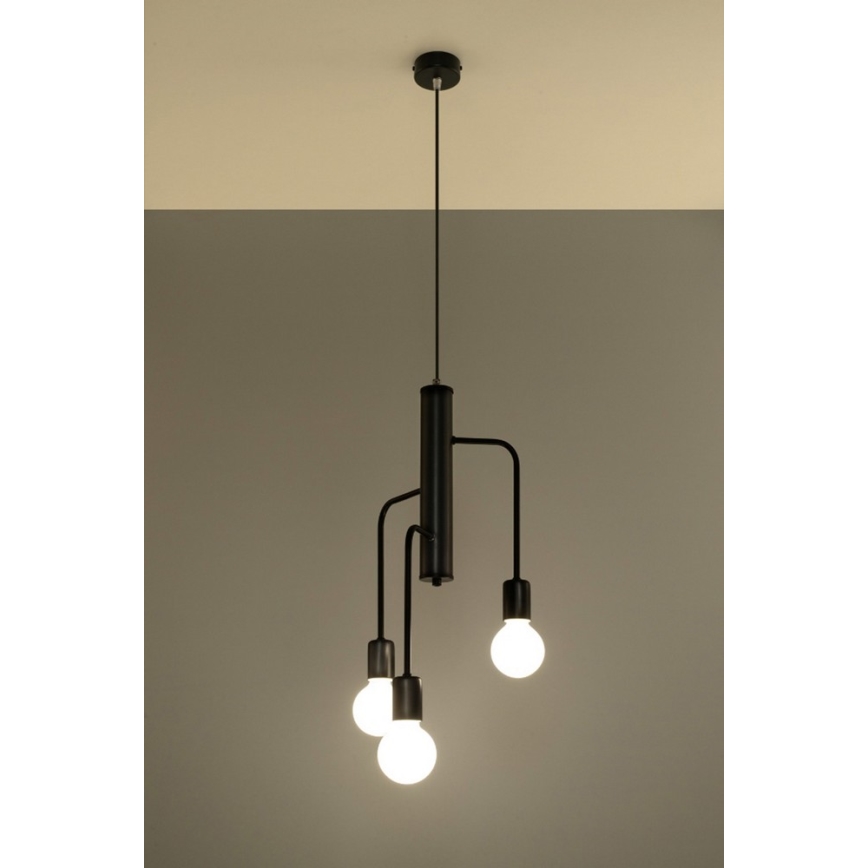 Sollux SL.0302 - Lühter DUOMO 3M 3xE27/60W/230V must