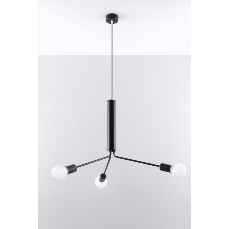 Sollux SL.0303 - Lühter DUOMO 3D 3xE27/60W/230V must