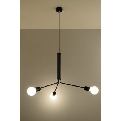 Sollux SL.0303 - Lühter DUOMO 3D 3xE27/60W/230V must