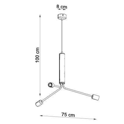 Sollux SL.0303 - Lühter DUOMO 3D 3xE27/60W/230V must