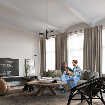 Sollux SL.0304 - Nööriga lühter DUOMO 5 5xE27/60W/230V must