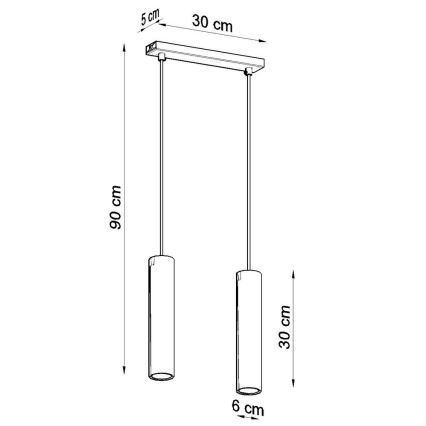 Lühter LAGOS 2 2xGU10/10W/230V valge