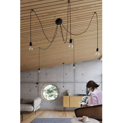 Lühter EDISON 1 1xE27/60W/230V ämblik must