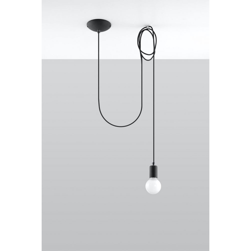 Lühter EDISON 1 1xE27/60W/230V ämblik must