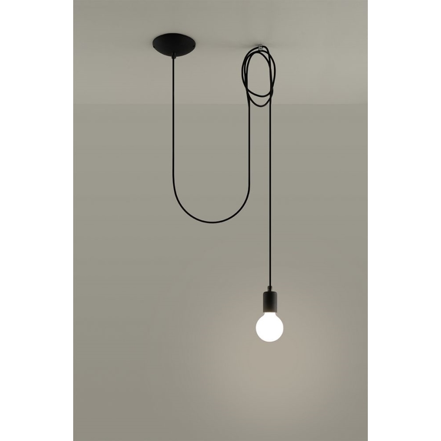 Lühter EDISON 1 1xE27/60W/230V ämblik must