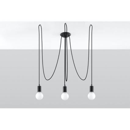 Lühter EDISON 3 3xE27/60W/230V ämblik must