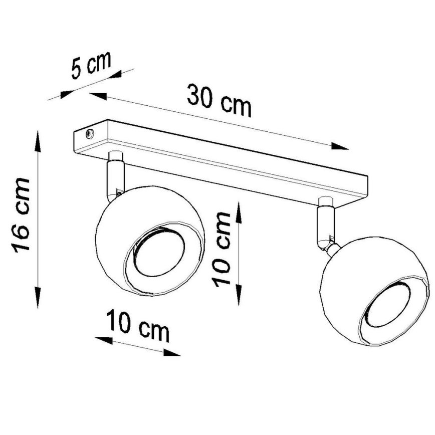 Kohtvalgusti lakke OCULARE 2xGU10/10W/230V