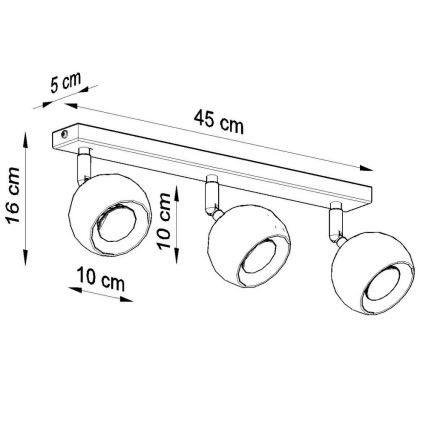 Kohtvalgusti lakke OCULARE 3xGU10/10W/230V