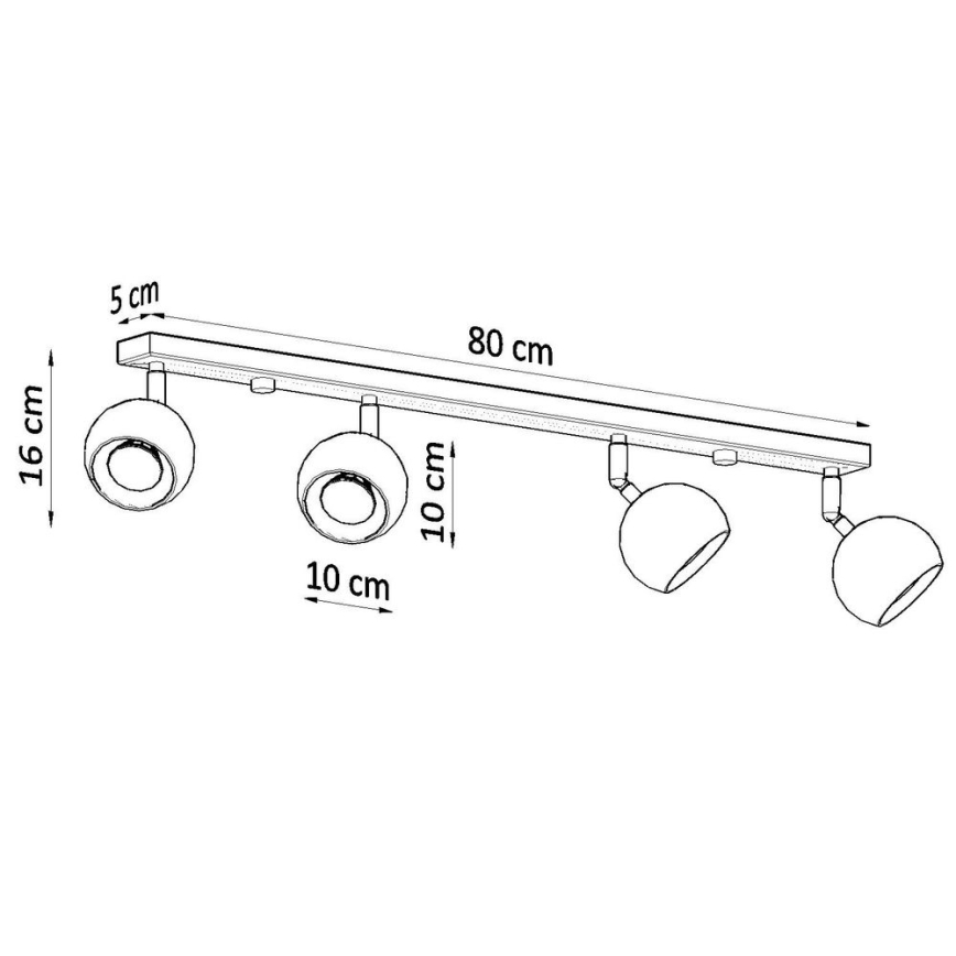 Kohtvalgusti lakke OCULARE 4xGU10/10W/230V