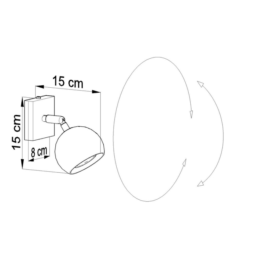 Kohtvalgusti seinale OCULARE 1xGU10/10W/230V