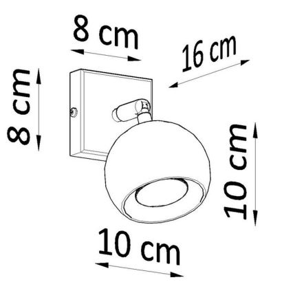 Kohtvalgusti seinale OCULARE 1xGU10/10W/230V