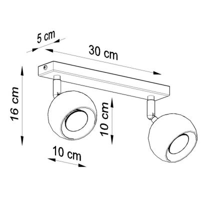 Kohtvalgusti lakke OCULARE 2xGU10/10W/230V