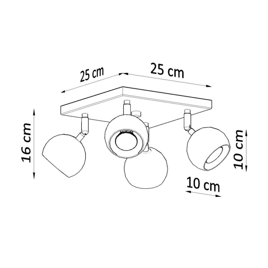 Kohtvalgusti lakke OCULARE 4xGU10/10W/230V