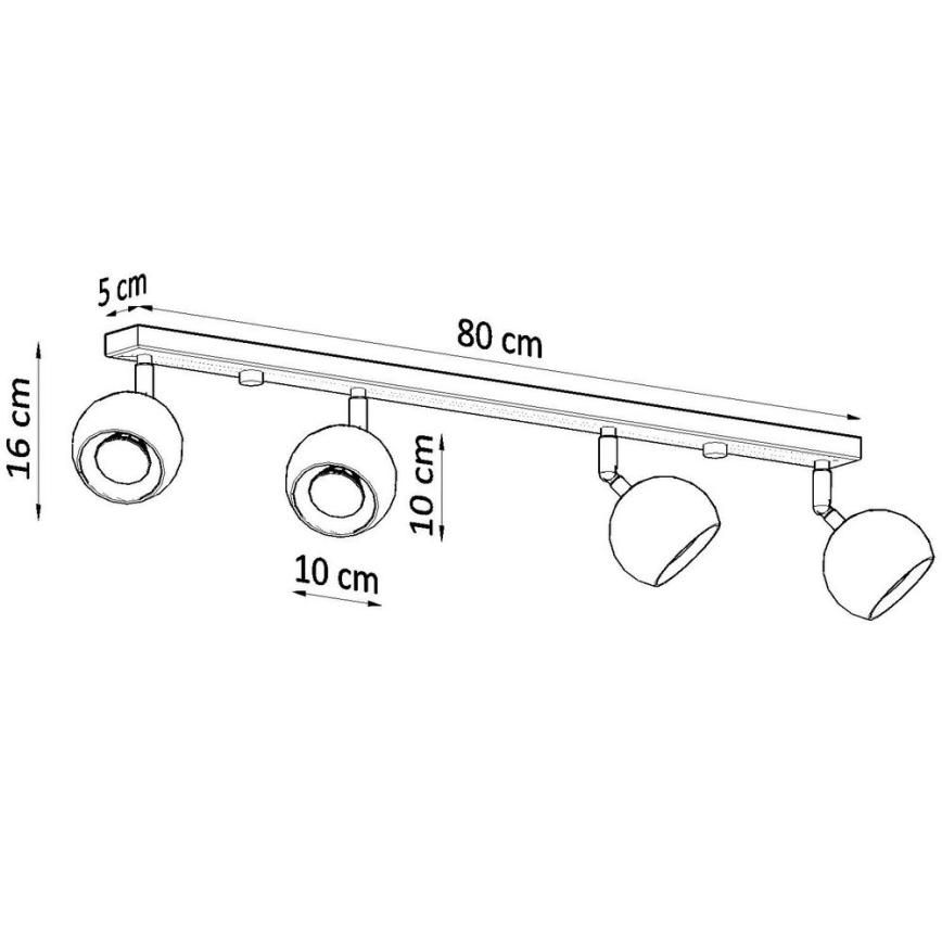 Kohtvalgusti lakke OCULARE 4xGU10/10W/230V