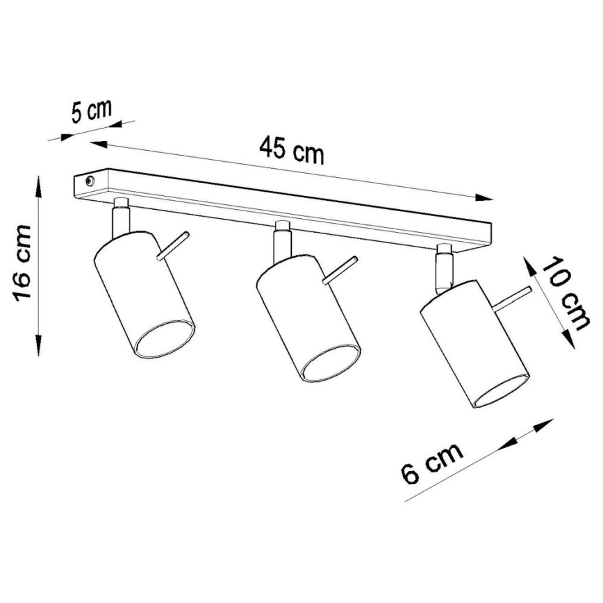 Kohtvalgusti lakke RING 3xGU10/10W/230V