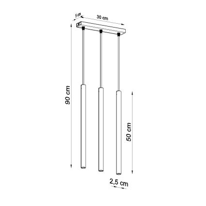 Lühter PASTELO 3xG9/8W/230V valge