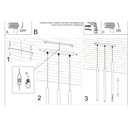 Lühter PASTELO 3xG9/8W/230V valge