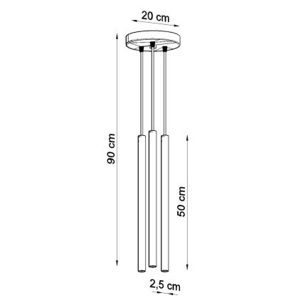 Lühter PASTELO 3xG9/8W/230V valge