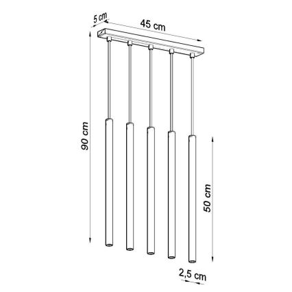 Lühter PASTELO 5xG9/8W/230V valge