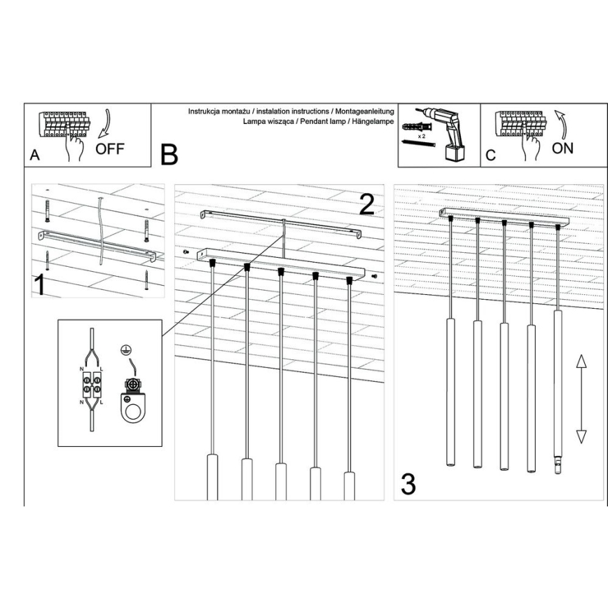 Lühter PASTELO 5xG9/8W/230V valge