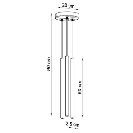 Sollux SL.0471 - Lühter PASTELO 3P 3xG9/12W/230V must