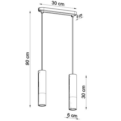 Lühter PABLO 2xGU10/40W/230V valge/pöök