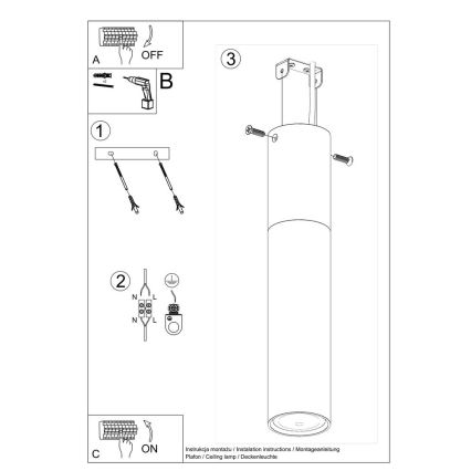 Laevalgusti PABLO 1xGU10/40W/230V must/pöök