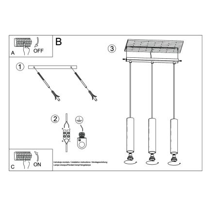 Lühter LINO 3xGU10/40W/230V pöök