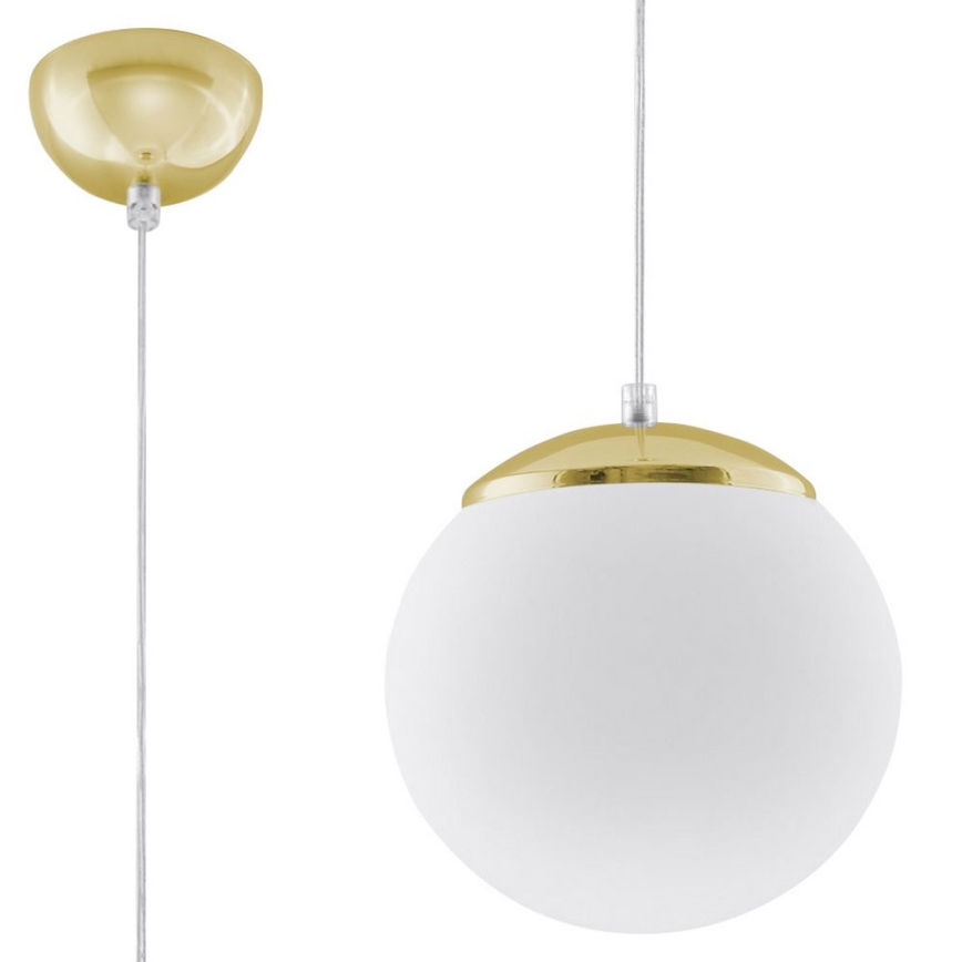 Rippvalgusti TOYA, kaabliga, 1xE27/60W/230V, Ø 20 cm, valge/kuldne