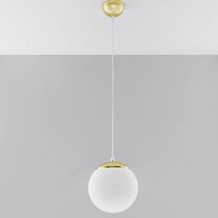 Rippvalgusti TOYA, kaabliga, 1xE27/60W/230V, Ø 20 cm, valge/kuldne