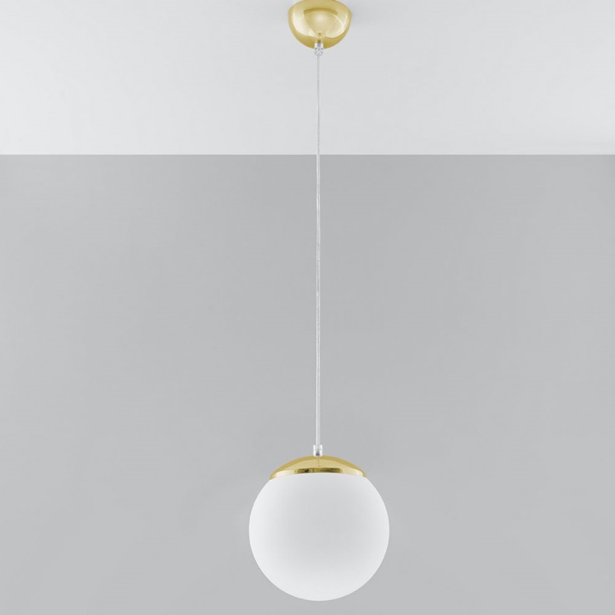 Rippvalgusti TOYA, kaabliga, 1xE27/60W/230V, Ø 20 cm, valge/kuldne