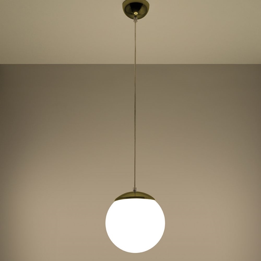 Rippvalgusti TOYA, kaabliga, 1xE27/60W/230V, Ø 20 cm, valge/kuldne