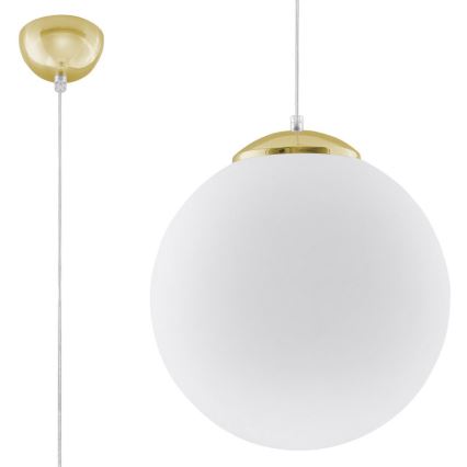 Rippvalgusti kaabliga TOYA 1xE27/60W/230V läbimõõt 30 cm valge/kuldne